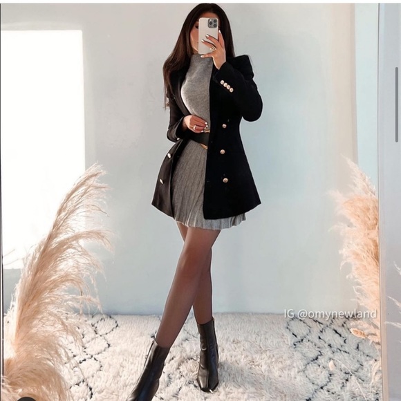 ZARA LONG BLAZER WITH GOLD BUTTONS - Picture 7 of 15